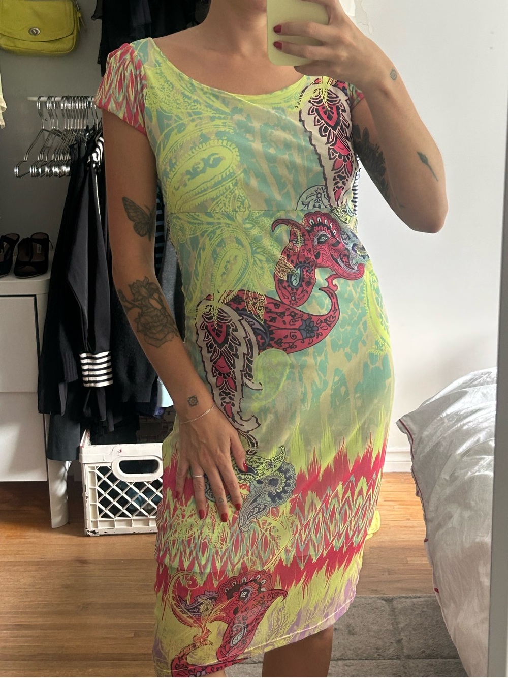 VINTAGE mexx neon tattoo dress
